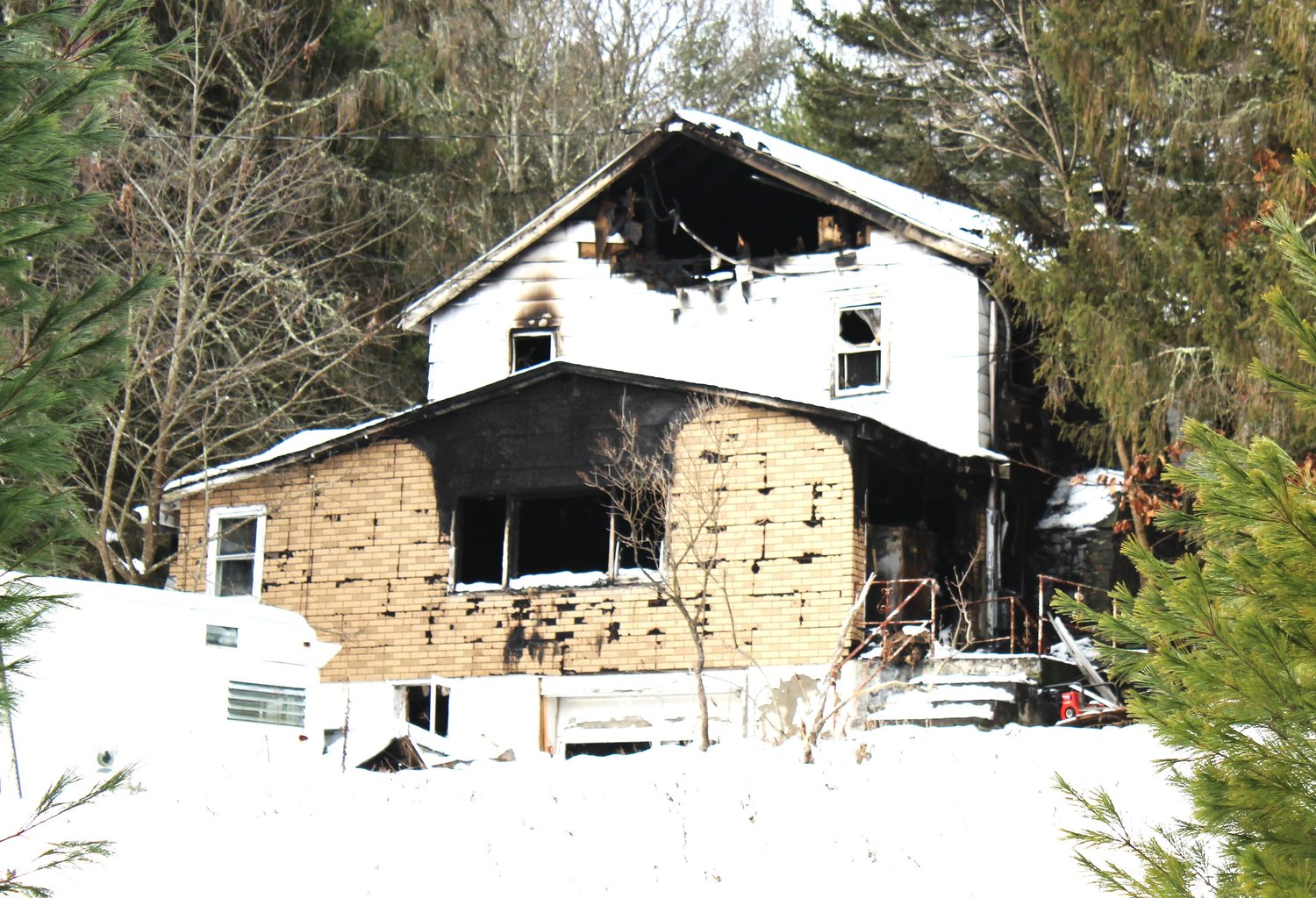 Despite the best efforts of five fire companies, the home of Charlie Blanchard and his daughter Raven was destroyed on the evening of December 12. The house was declared uninhabitable and all possessions were lost.